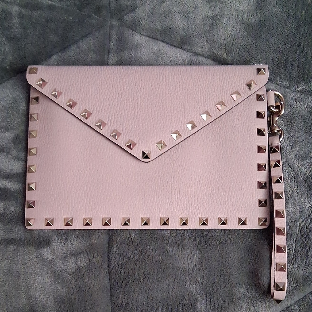 Studded Pink Clutch Bag